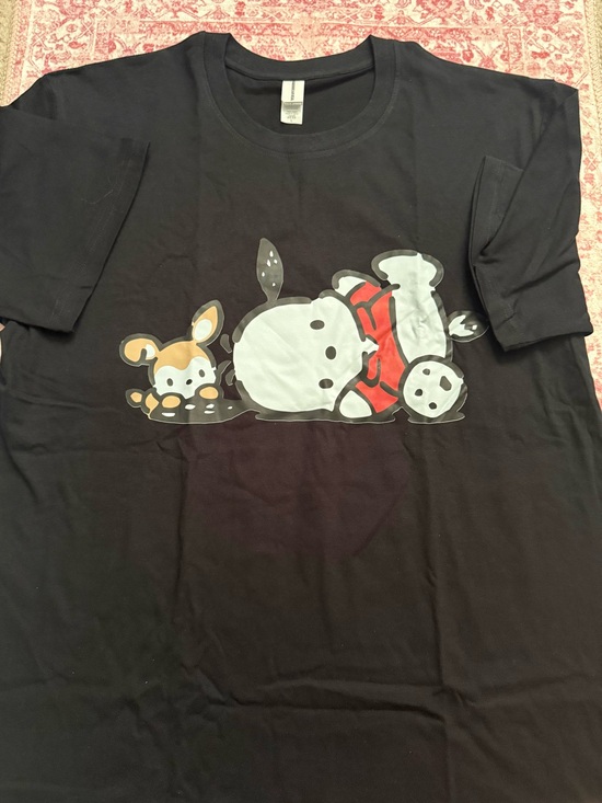 Caribbean Tops - Caribbean Pocchaco Black  Tee with Red and White Cartoon Animal